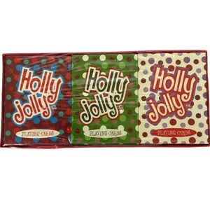 Holly Jolly Playing Cards 3 Decks Set By Russ Berrie Christmas Holiday Theme